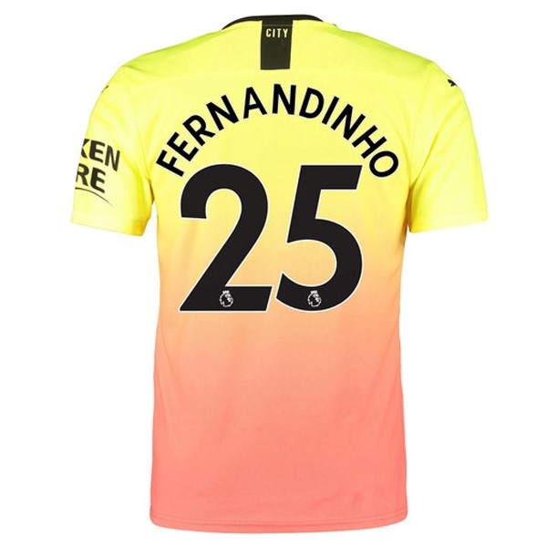 Camiseta Manchester City NO.25 Fernandinho 3ª 2019 2020 Naranja